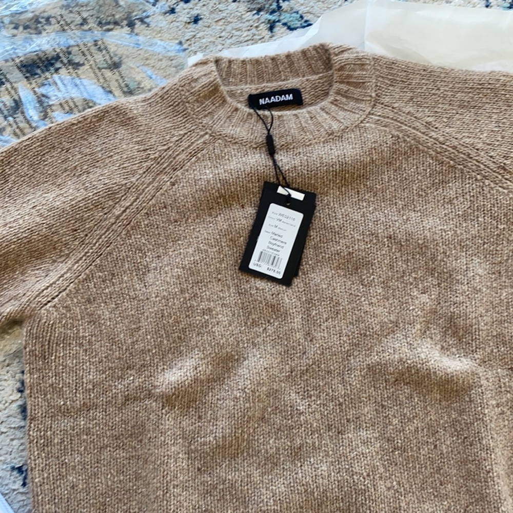 NAADAM Marled Cashmere Boyfriend Sweater NWT